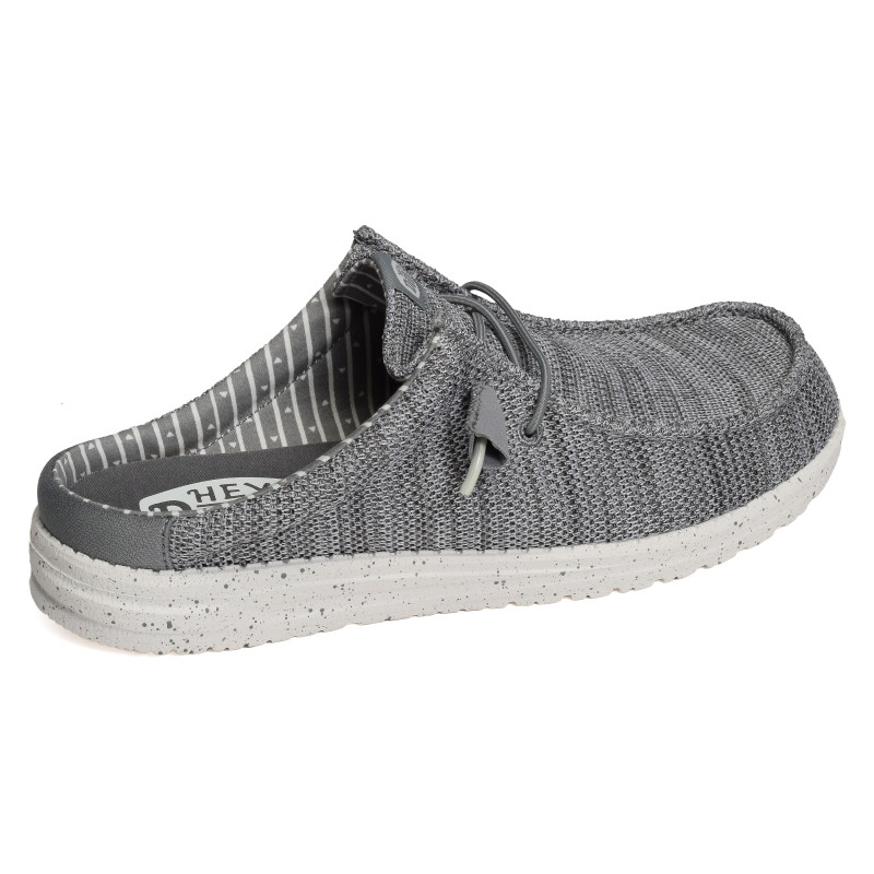 WALLY SLIP STRETCH SOX Gris, Mules HeyDude