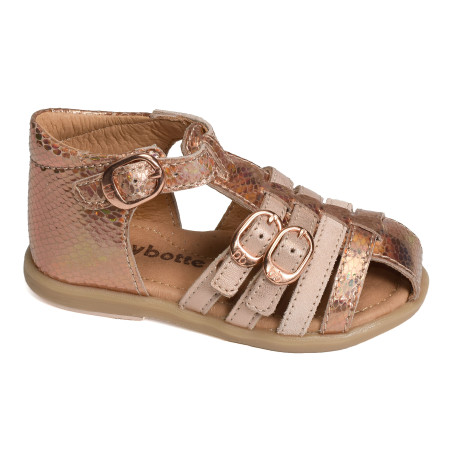 TWIX Rose Or, Sandales plates & Nu-Pieds Babybotte