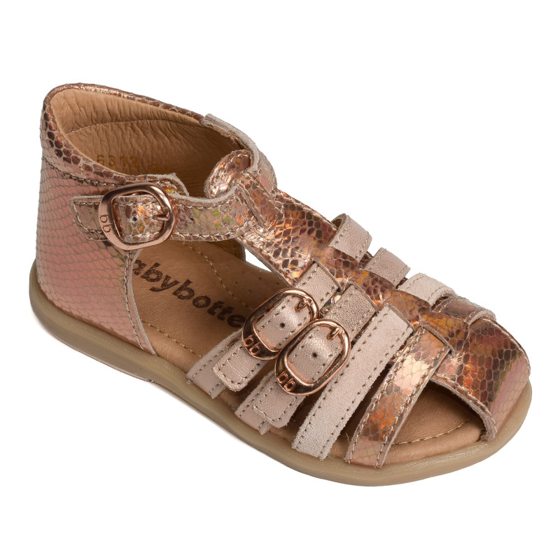 TWIX Rose Or, Sandales plates & Nu-Pieds Babybotte