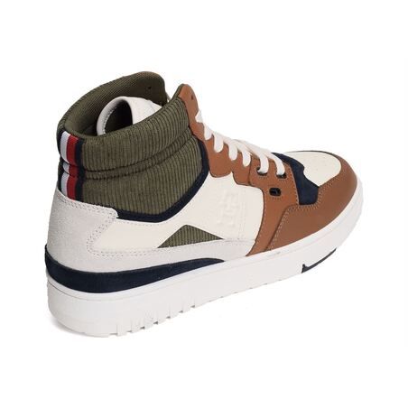 TH BASKET BETTER MIDCUT LTH MIX 4793 Beige Marron, Baskets montantes Tommy Hilfiger