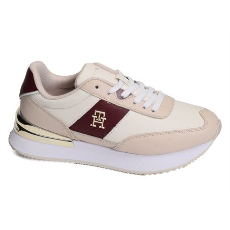 TH ELEVATED FEMININE RUNNER GLD 7306 Beige Blanc, Baskets running Tommy Hilfiger