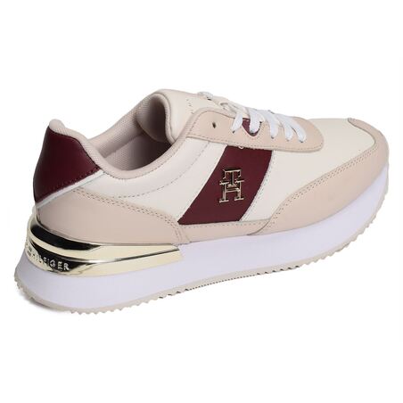 TH ELEVATED FEMININE RUNNER GLD 7306 Beige Blanc, Baskets running Tommy Hilfiger