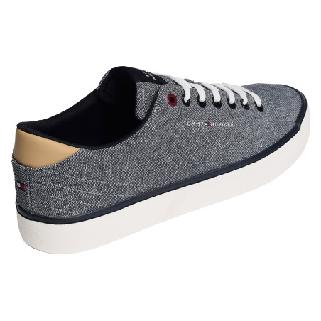 TH HI VULC LOW CHAMBRAY 4945 Marine, Chaussures basses Tommy Hilfiger