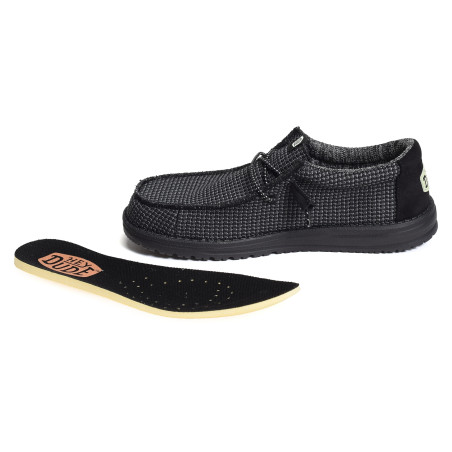 WALLY SPORT MESH Noir Noir, Slip-On HeyDude