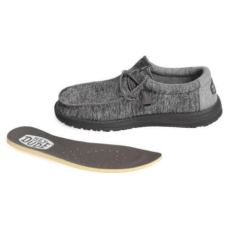 WALLY SPORT KNIT Anthracite, Chaussures basses HeyDude