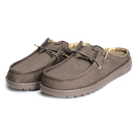 WALLY SLIP CANVAS Marron, Mules HeyDude