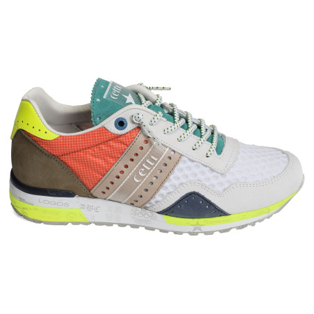 C1308 Blanc Multicolore, Baskets running Cetti