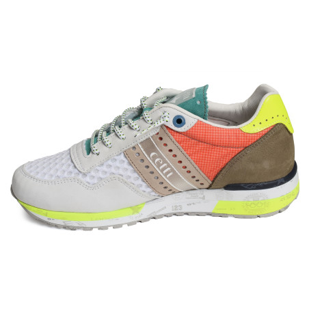 C1308 Blanc Multicolore, Baskets running Cetti