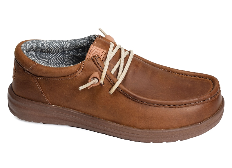 Heydude mocassins et bateaux Wally grip craft leather